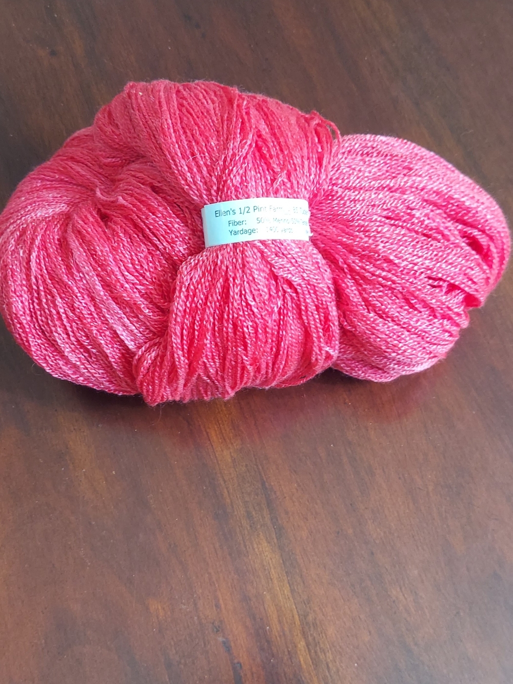 NWT Ellens Half Pint Farm RED Fingering Weight Yarn  Merino Wool/ Tencel Blend
